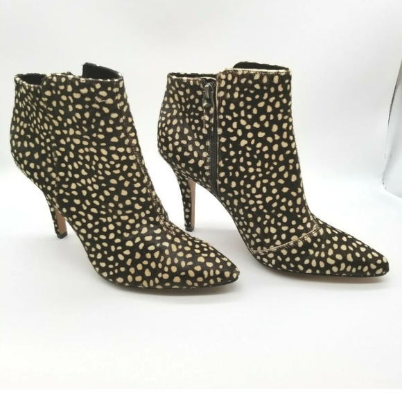 Rosegold Leopard Fur Print Ankle Boots Shoes - Picture 7 of 11